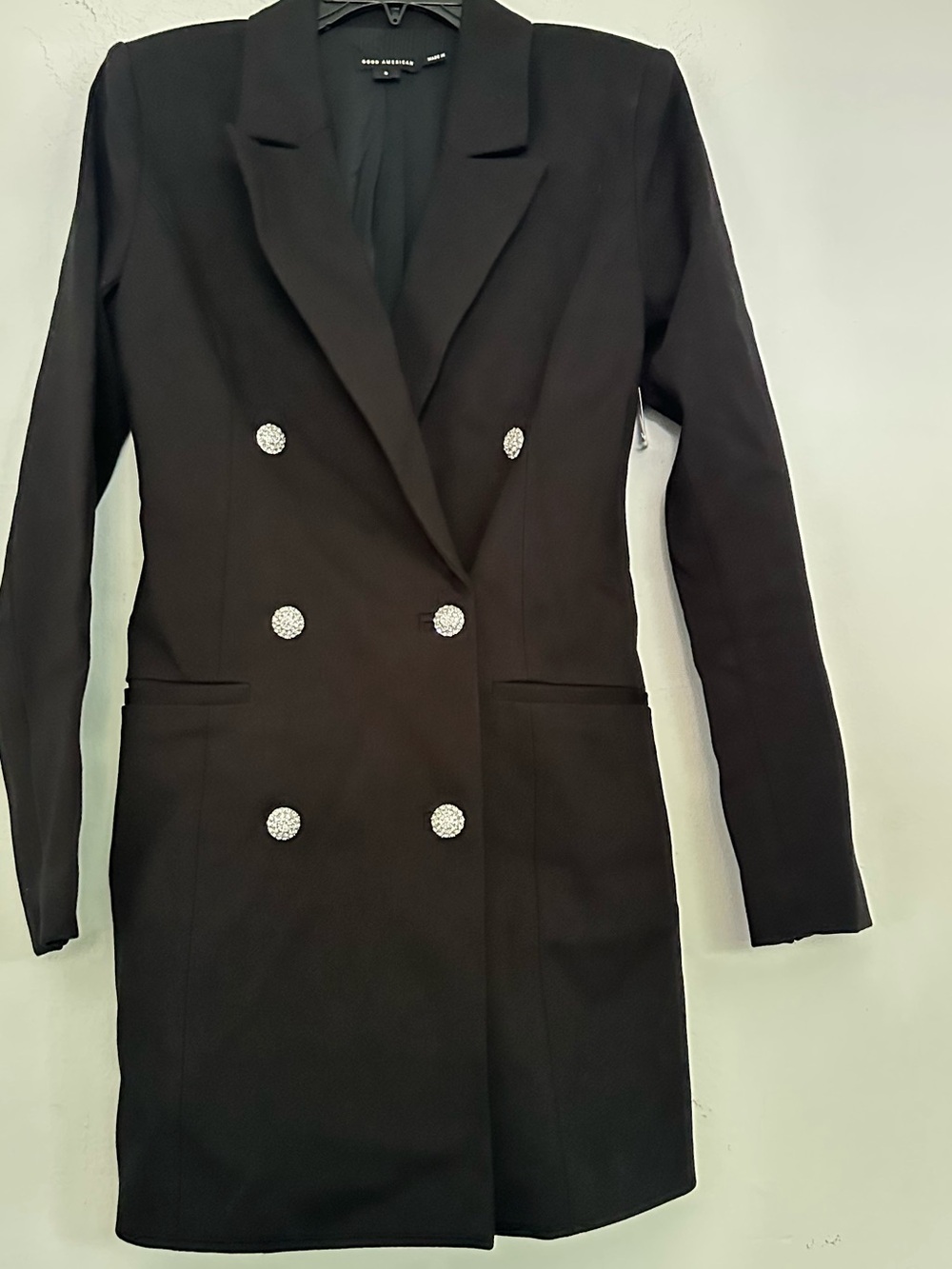 Good American Black Double-Breasted Blazer Jacket/ Dress - Picture 5 of 7